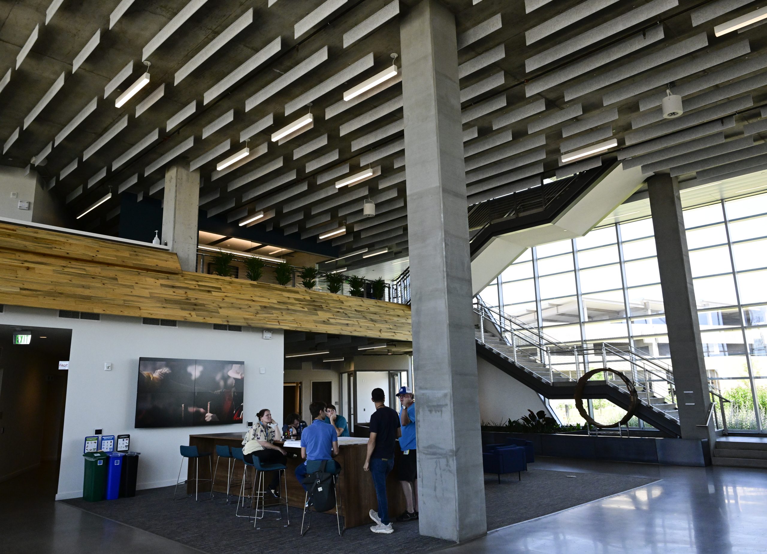 A view of the lobby inside the Denver Water Administration...